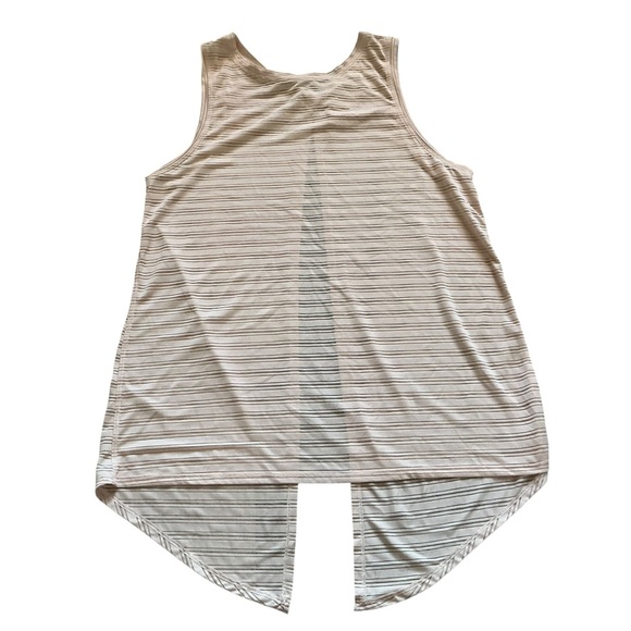 Lululemon meet halfway tank striped Sz 6-8 tie back light pink - Picture 6 of 10
